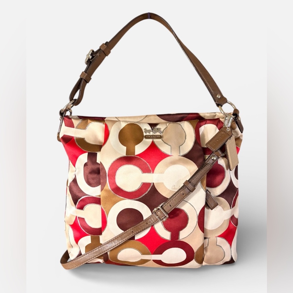 Coach Madison Multicolor Graphic Op Art Metallic Signature Tote Bag- 2012